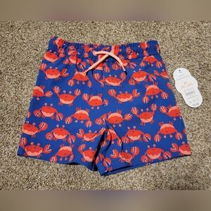 Wonder Nation Blue and Red Crab Swim Trunks Size 2T